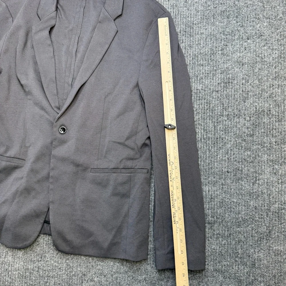 Zara‎ Blazer Mens XL Gray Unstructured Comfort Jacket Knit Stretch One Button